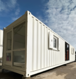 converted 40ft shipping container open plan office