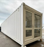 converted 40ft shipping container open plan office