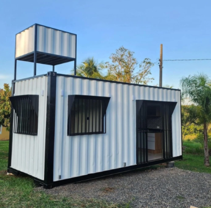custom 20ft shipping container home with water tank