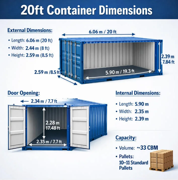 shipping container sizes