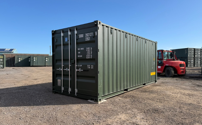 20ft new one trip tunnel container ral6007 green